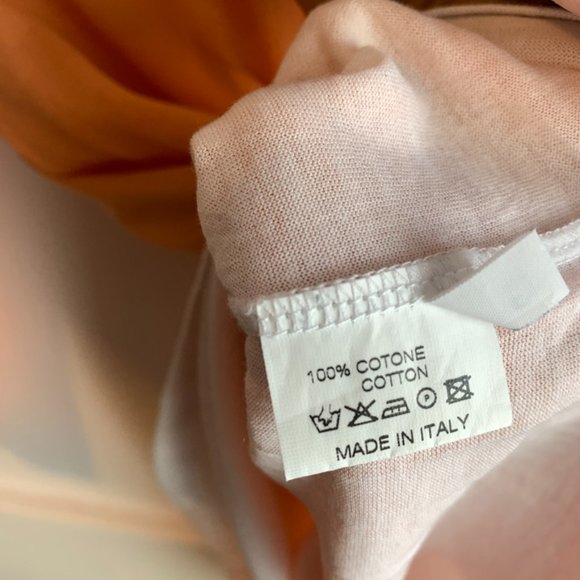 Whyci Milano Orange & White Quarter Sleeve Shirt - Picture 4 of 5